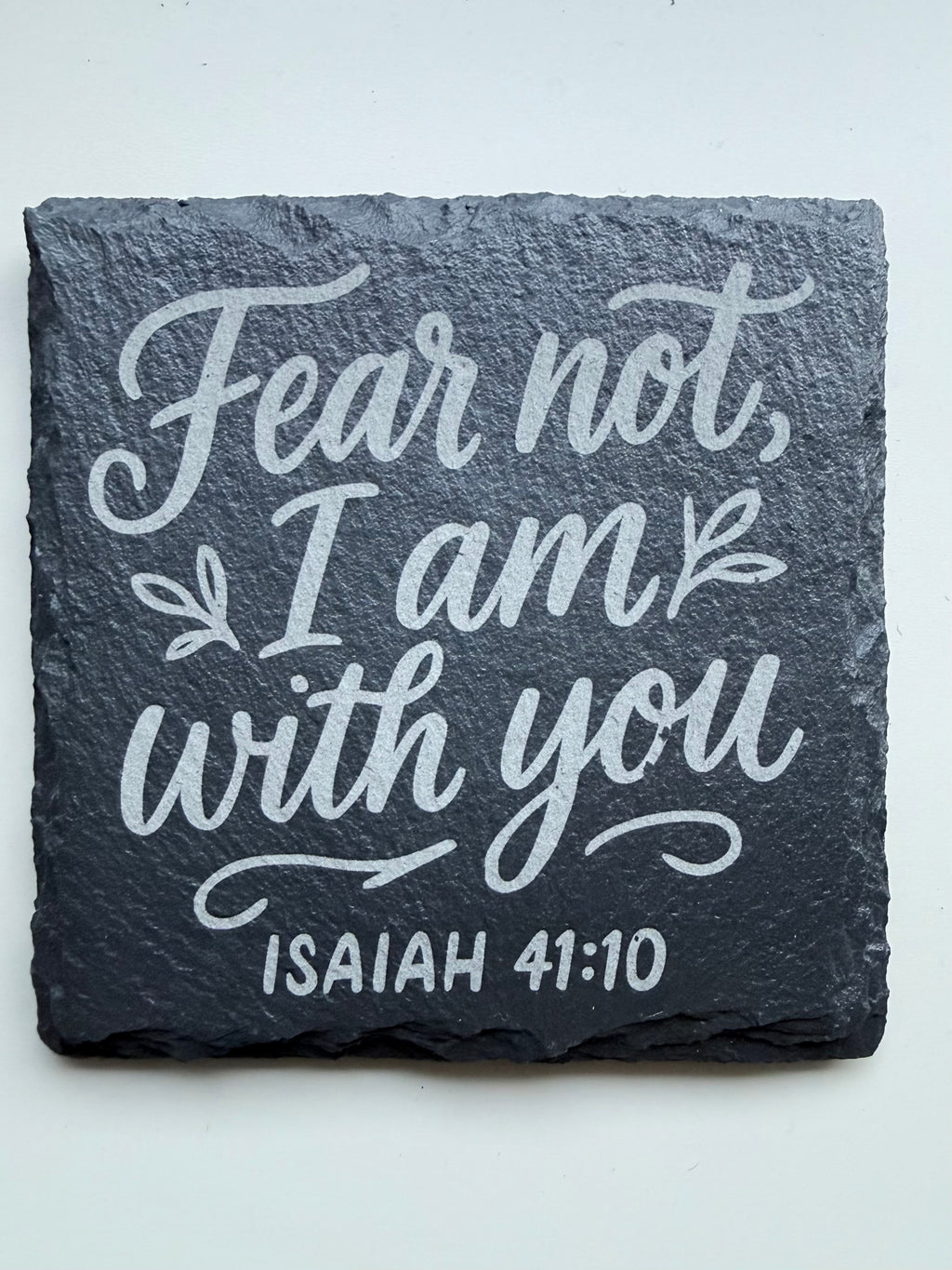 Engraved Scripture Slate Coasters, Set of 4